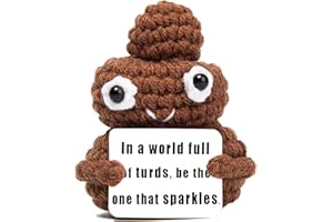 Avgiedy Positive Poo- Emotional Support Poop Funny Gag Gifts for Dad, Brother, Best Friends, Coworkers, Teen Boy, Cute Crochet Poop Emoji Gifts for Kids