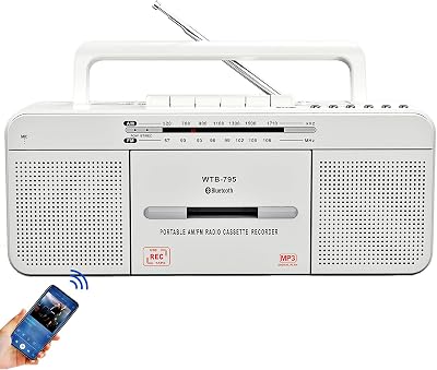 WISCENT Vintage Cassette Player Recorder Bluetooth AM FM Radio USB MP3 Converter