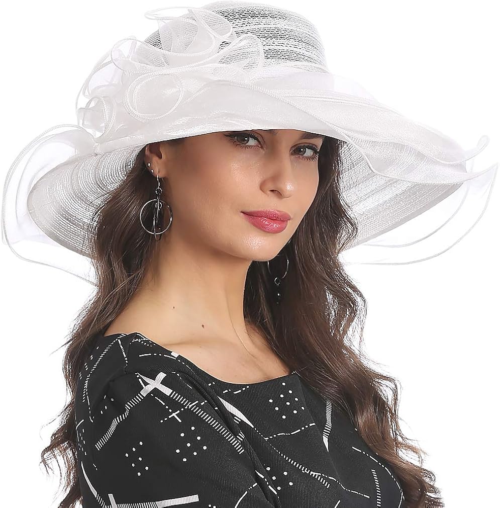 Forbusite Kentucky Derby Hat Women Church Hat For Wedding Tea Party Women Accessories