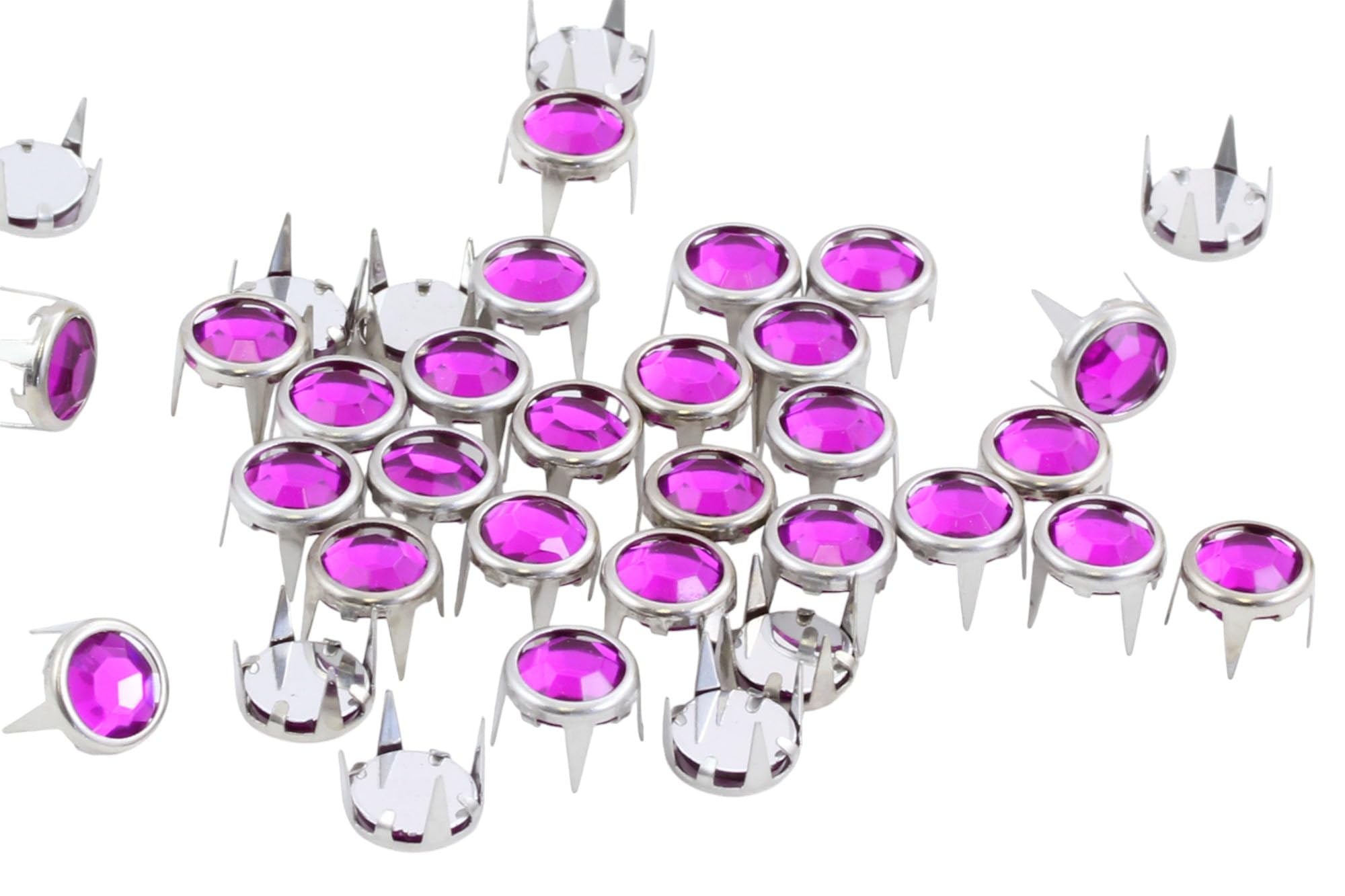 5mm Amethyst CH21 Bedazzler Refills Rhinestones Preset Gemagic Studs Nailheads in Rims for Garment Embelishments Leatherwork DIY Crafts Decorate Shoes, Belts, Tee Size 20-100 Pieces
