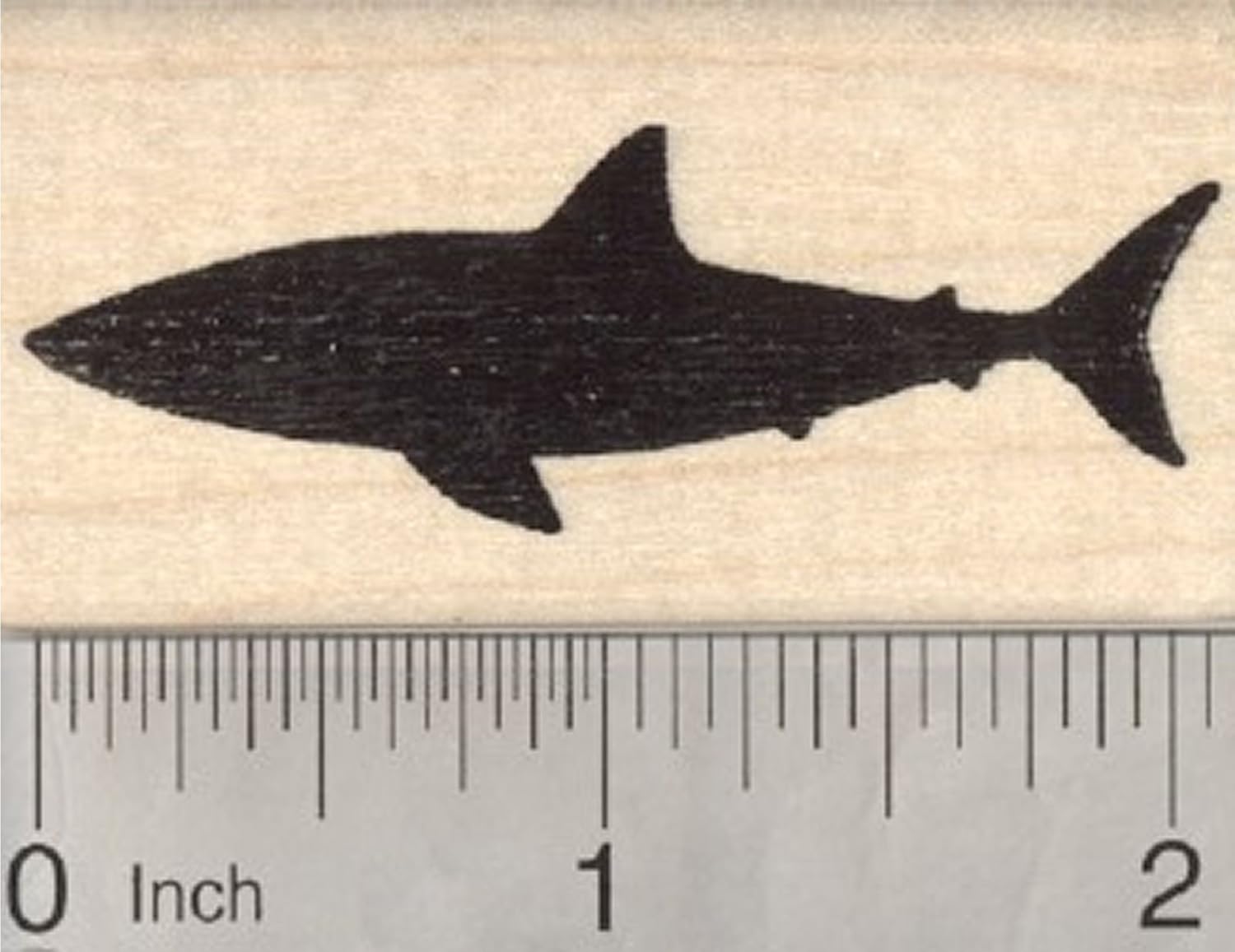Shark Silhouette Rubber Stamp, Great White, Reef