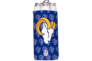 Bud Light & NFL Licensed Los Angeles Rams Premium Insulated Neoprene Slim Can Koozy Cover/Cooler Sleeve -Easy On Gameday Foldable Beverage Apparel for 12 Ounce Seltzer Cans, 2 Pack: 2 Sided Design