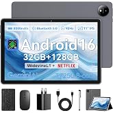 Hasskya 11 Inch Android Tablet with Keyboard and Pen Ideal for Work, Study | Android 16, 32(8+24)GBRAM, 128GBROM, Core T7250, 8000mAh, 1920px IPS, 8+16MP Camera, Widevine L1, BT 5.0/ WiFi,GPS, Gemini AI