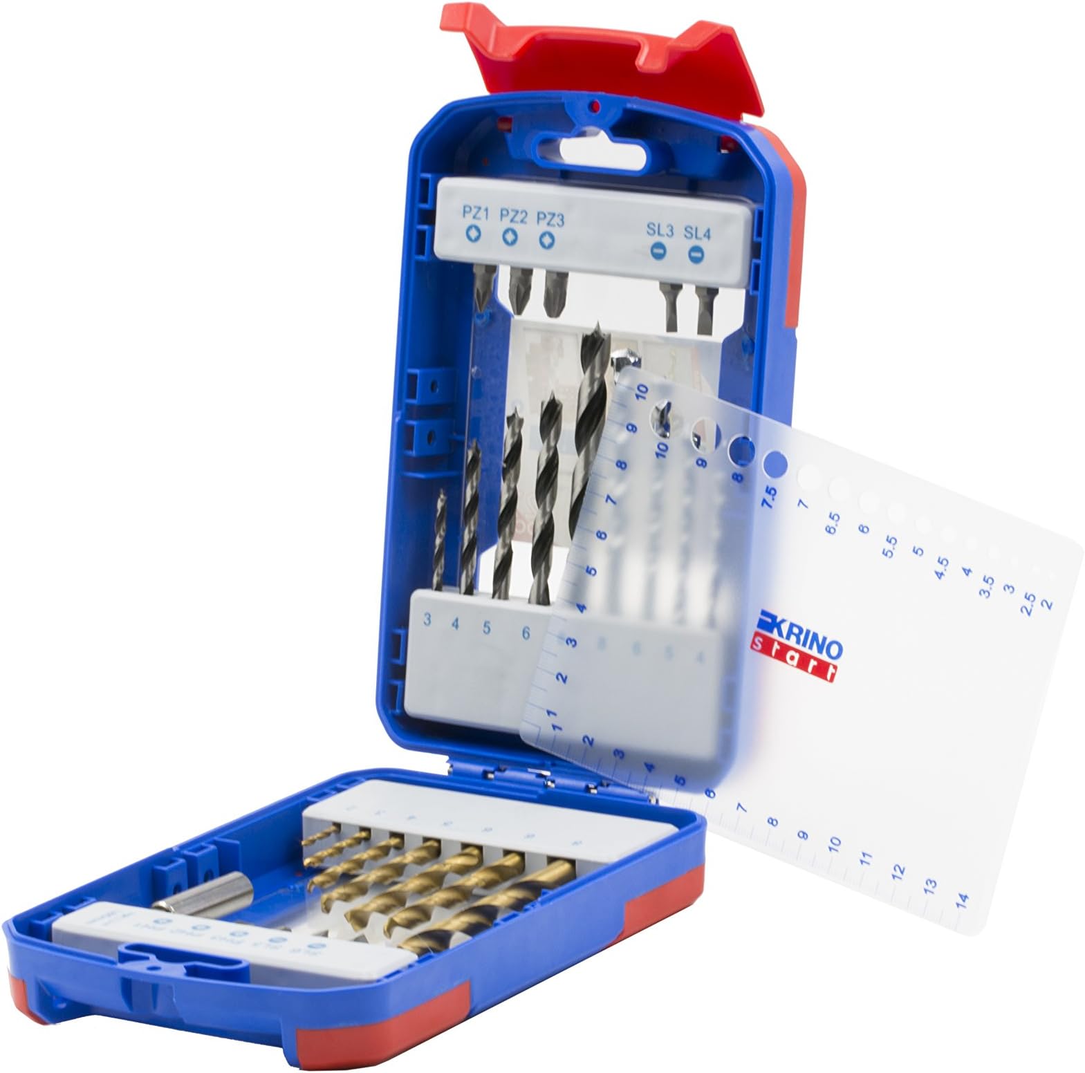 KRINO 09030281 Start Blend for Screw and Drilling, Blue/Red, Set of 27 Pieces