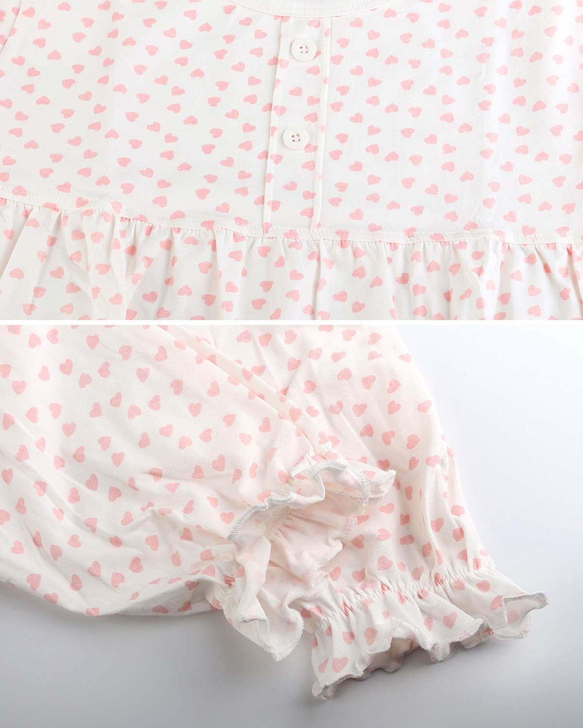 BOOPH Girls Princess Nightgown Toddler Heart Shape Sleepwear Nightwear Dress