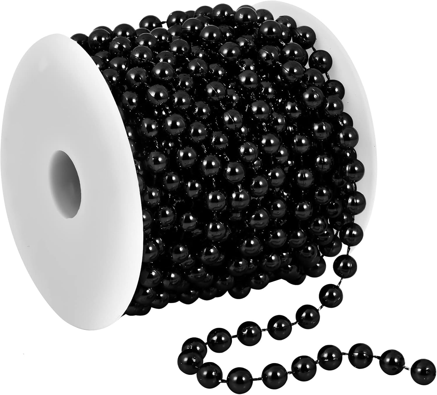 Wreaths, Garlands & Swags - 32.8 Feet Christmas Bead Garland Xmas Artificial Pearls Beads Garland Christmas Tree Garland Chain Decorations for Xmas Tree Holiday Wedding DIY Decoration Supplies (Black)