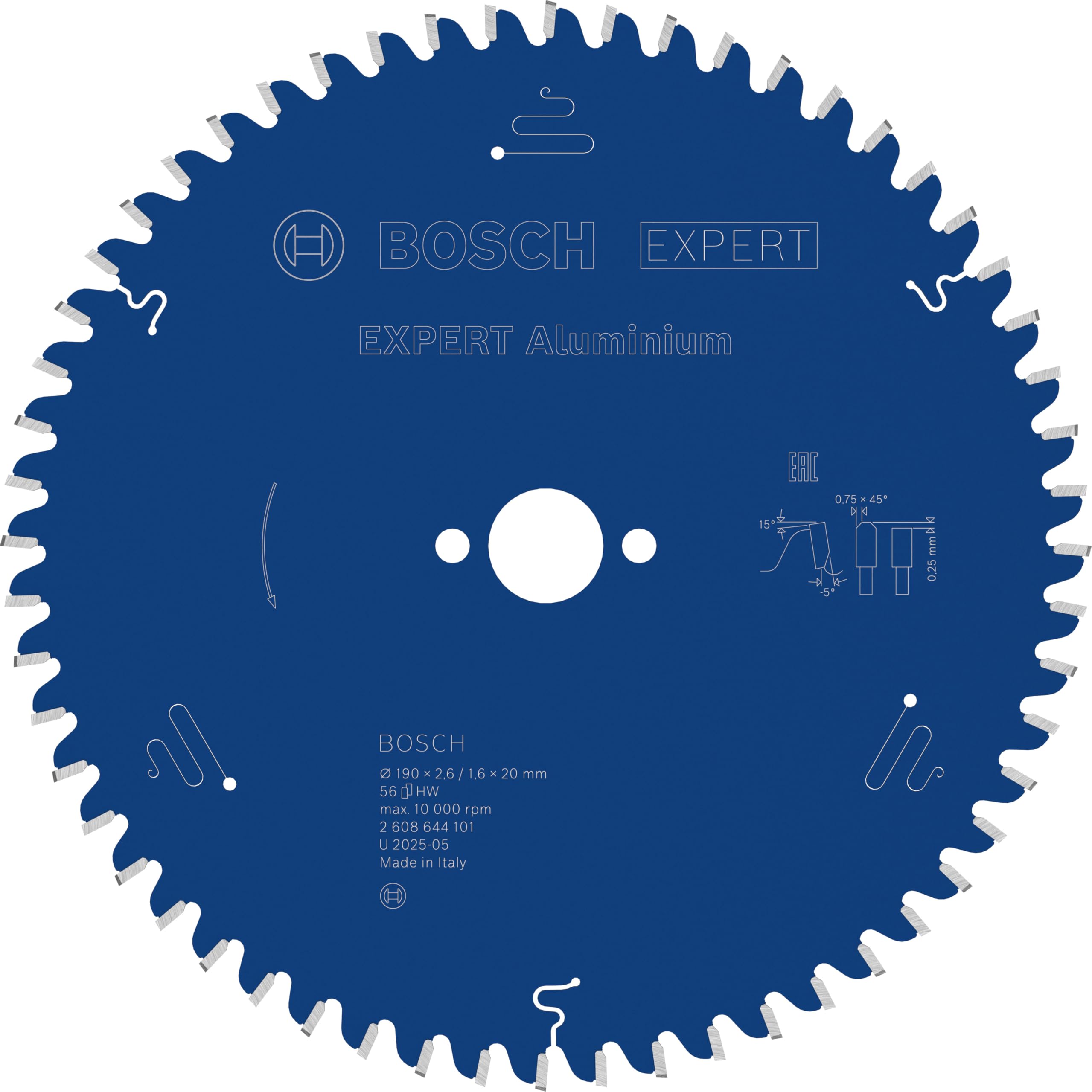 Bosch 1x EXPERT Aluminium Corded Circular Saw Blade for Handheld Circular Saw and Dry Cutter (for Aluminium, Ø mm, Professional Accessory Hand-Held Corded Circular Saws)