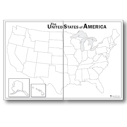 Blank Map of USA Dry Erase(24x36) LAMINATED 50 states Large Poster ...