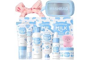 BLIBLING Milk Skincare Set for Kids, Milk Skin Care For Teens 10-12, Milk Extract Skincare For Girls Ages 8-12, 12 IN 1 Moisturizing & Gentle Milk Skin Care For Kids Girls Ages 10-12, All Skin Types, 12PCS