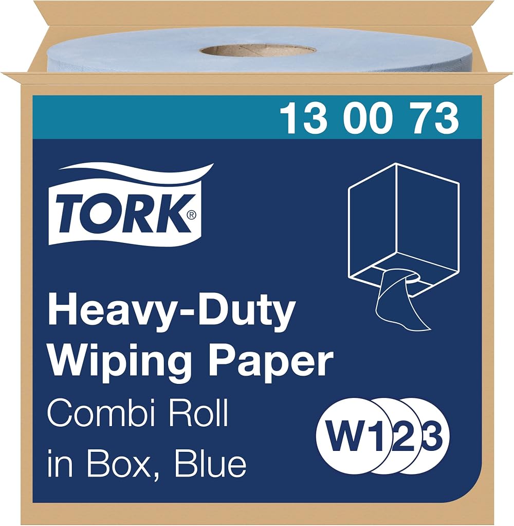Tork 130073 Heavy-Duty Wiping Paper 2-Ply Blue 170m W1 W2 W3 System