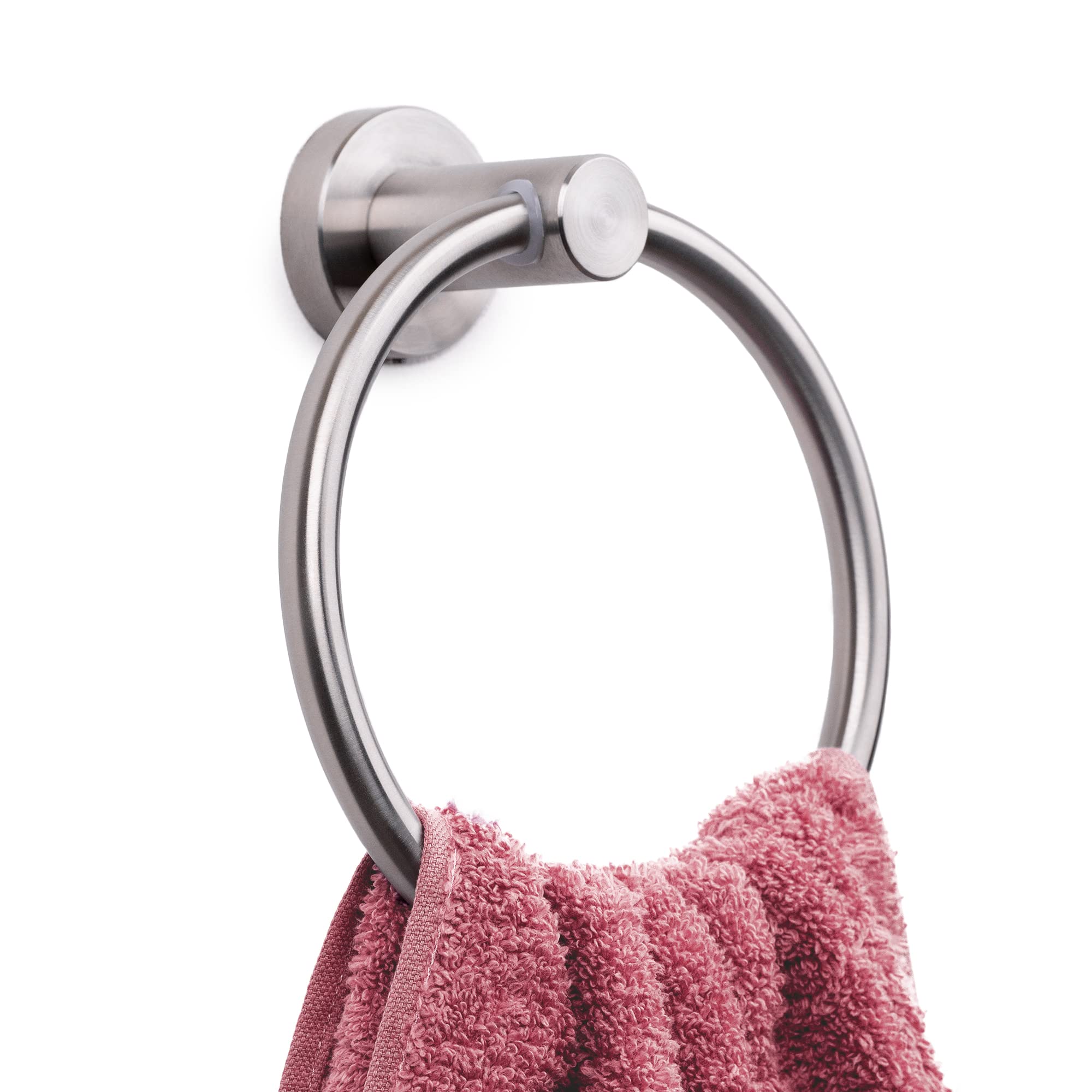 Photo 1 of Marmolux Acc Brushed Towel Ring for Bathroom - Hand Towel Holder for Bathroom Wall - SUS304 Stainless Steel Bathroom Towel Rack Hardware Set.