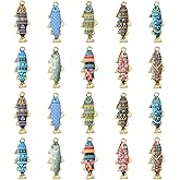 KitBeads 40pcs Enamel Fish Charms Flower Printed Marine Life Sea Animal Lucky Koi Fish Charms for Jewelry Making Bracelets Bulk