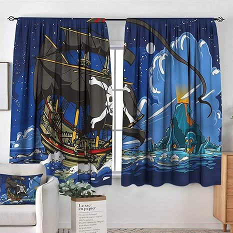 Amazon Com Pirate Customized Chid Curtains Caribbean Waters