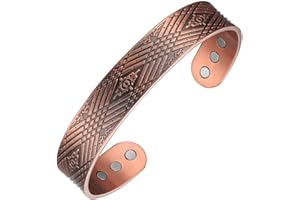 MagEnergy Copper Bracelet for Men 99.9% Copper Magnetic Bracelet Adjustable Bangle Jewelry Gift
