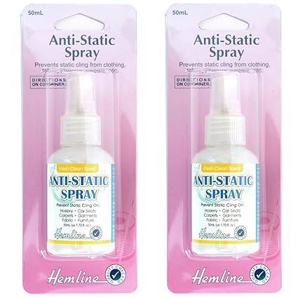Hemline H814 antistatisches Spray, 50 ml, verhindert statische Haftung, Doppelpack