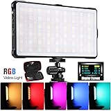 LEDビデオライト RGB撮影ライト 撮影 照明 フルカラー充電式ポケットサイズ 二色3200K-5600K パッテリー内蔵 Type-C充電 9アナログ照明効果 動画撮影、生放送、ライブ、YouTube、tik tok、ビデオチャット、音楽MV撮影 …