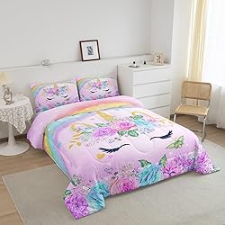Feelyou Toddler Size Unicorn Comforter Set for Kids