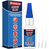 Arrow Glue 30 g, Fletching Glue, Instant &amp; Clear Adhesive for Carbon Arrows, Fletching Vanes, Feathers and Inserts, Great for Aluminium, Carbon and Wood Shafts