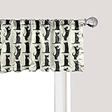 Ambesonne Scottie Dog Window Valance, Happy Playful
