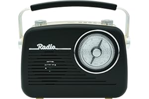 Wenpzeray D-216 AM FM SW Band Radio Portable Retro Transistor Receiver BT Speaker AC Power Battery Operated with Headphone Jack TF Card Jack USB Jack Suitable for Home or Outdoor (Black)