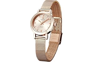 WWOOR Women's Watch Original Fashion Analog Quartz Watches with Stainless Steel Mesh Band Waterproof Wristwatch Casual Gift W