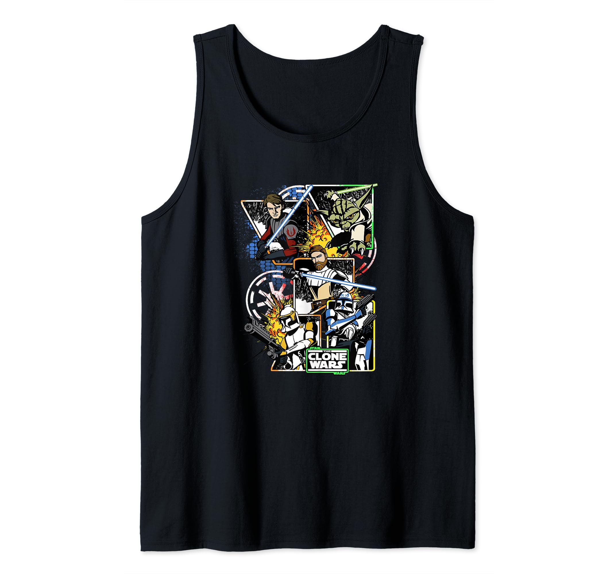 Star Wars: The Clone Wars Group Shot Comic Panels Tank Top