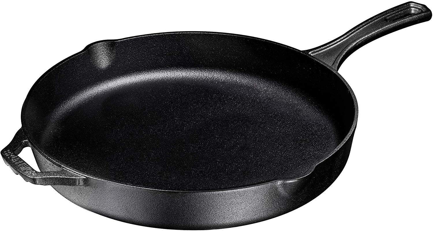 Bruntmor 12'' Black Pre-seasoned Cast Iron Frying Pan, 12 Inch Oven Safe Enameled Cast Iron Skillets | Cast Iron Skillets Grill Pan Set| Nonstick Cookware And Bakeware For Casserole Dish