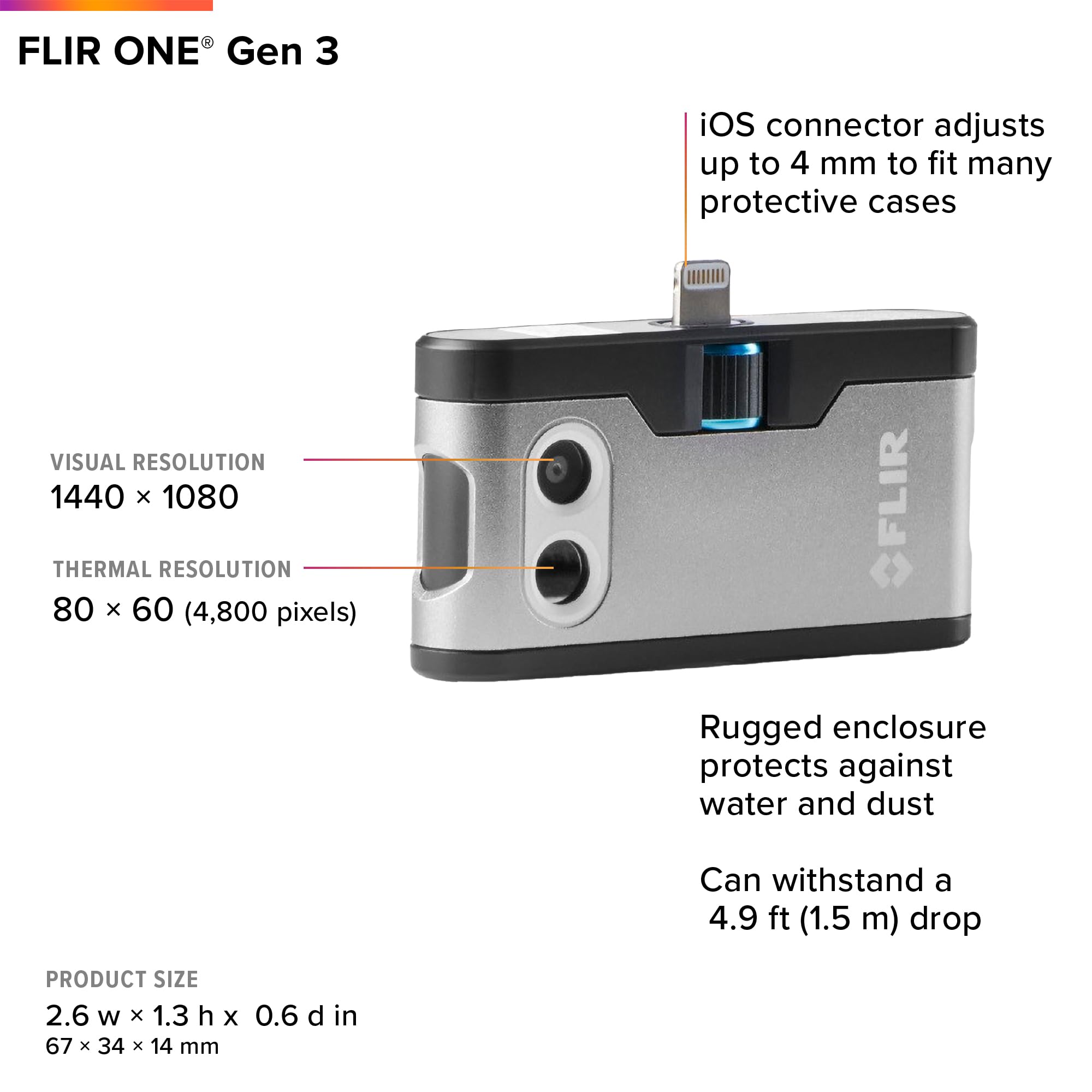 FLIR ONE Gen 3 Thermal Imaging Camera For IOS Smartphones (iPhone W