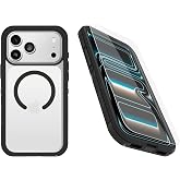 OtterBox iPhone 17 Pro Max (Only) Bundle: Defender Series XT Clear Case &amp; Screen Protector - Dark Side (Clear/Black) - Snaps on MagSafe - Tough - Rugged &amp; Durable - Non-Retail Packaging