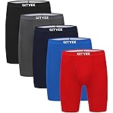 GITYEE Men's Breathable Mesh Tagless Athletic Work Underwear Boxer Briefs, Pack of 5