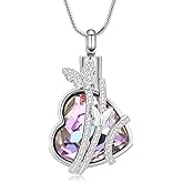 AIWENXI Butterfly Urn Necklaces Heart Cremation Jewelry for Ashes Stainless Steel Keepsakes Memorial Lover Ashes Holder Urns Necklaces Pendant Jewelry