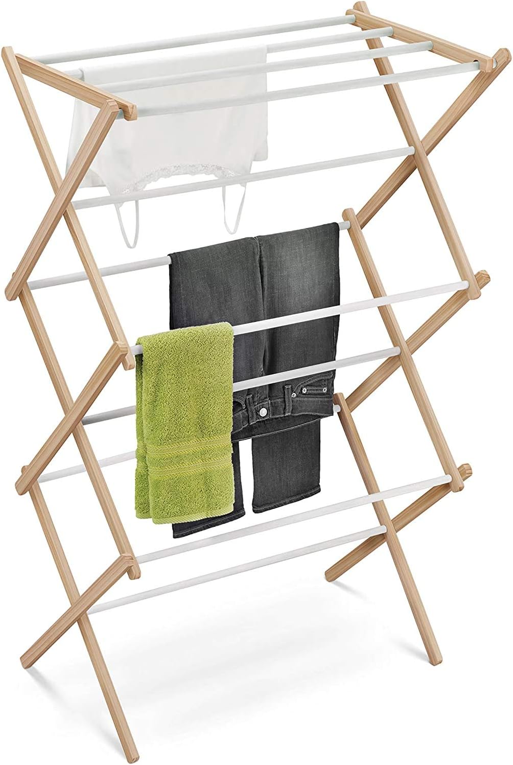 no branded Wooden Laundry Drying Rack Home & Kitchen
