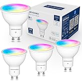 Lightinginside GU10 Smart Light Bulbs 50W, 38&deg; Beam Angle RGBCW Color, 4PCS | Work with Alexa/Google Home/SmartLife, 5W 420LM Spotlight Track Light Bulb, 2.4G WiFi &amp; BLE Bulb, ETL Listed, No Hub Required