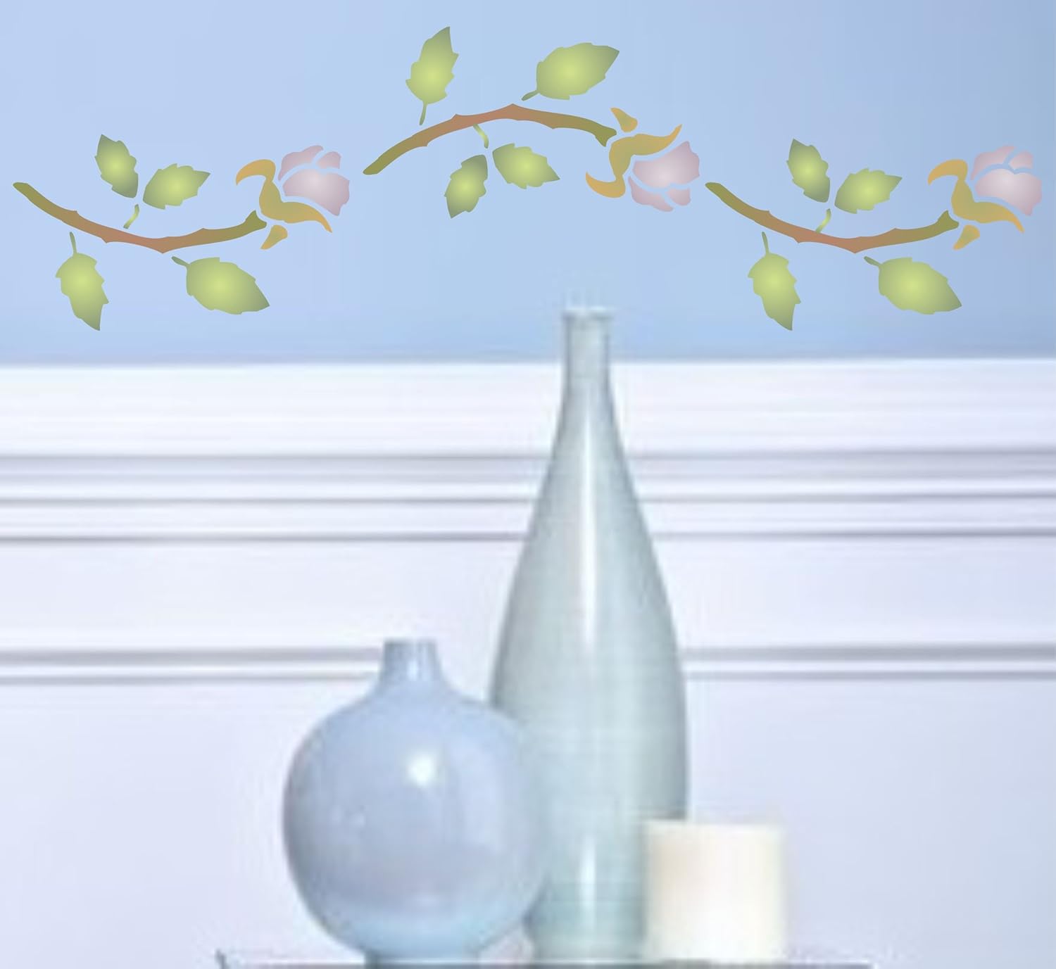 Rose Bud Stencil - 24 x 11.5cm - Reusable Flower Buds Border Wall Stencil Template - Image 4