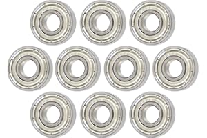 KABOBEARING 10 Pcs 695ZZ Double Metal Seal Bearings 5x13x4mm,Z3V3 High Speed Sealed Miniature Bearings.