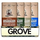 Deodorant Men by Dr. Squatch Wood Barrel Bourbon Deodorant 2.65 oz Bundle with Dr. Squatch Pine Tar, Birchwood Breeze & Fresh Falls Deodorants 2.65 oz – Natural Scented Deodorants – Gift Set (4 Items)