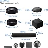 Jiehaojia 48Pcs Black Rubber Pads Self Adhesive Bumper Pads Kit for Keyboard view 2