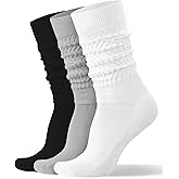 AugRing Womens Slouch Scrunch Socks Retro Knee High Soft Stack Chunky Cozy Boot Socks For Women Size 6-11
