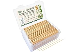 400 Pcs 6 Inch Long Cotton Swabs with Storage Box - 100% Natural Cotton Buds with Bamboo Sticks - Non Sterile Cotton Tipped A