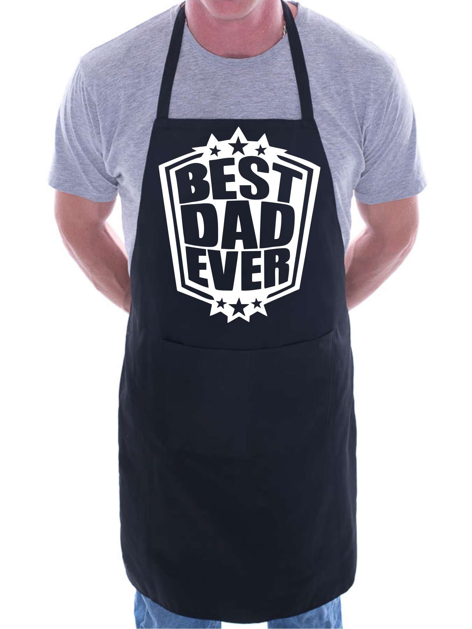 Print4U Best Dad Ever Fathers Day BBQ Cooking Novelty Apron Black