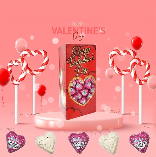 FRUIDLES VALENTINE’S MILK CHOCOLATE COOKIES & CREAM HEARTS, CREAMY CHOCOLATY HEARTS, HOLIDAY TREATS, INDIVIDUALLY WRAPPED FOILS, KOSHER CERTIFIED DAIRY (40 COUNT, 1 POUND)