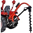 Tool Tuff Pole-Star 650 3-Pt Tractor 3-Point Post Hole Digger W/ 6", 9" & 12" Augers