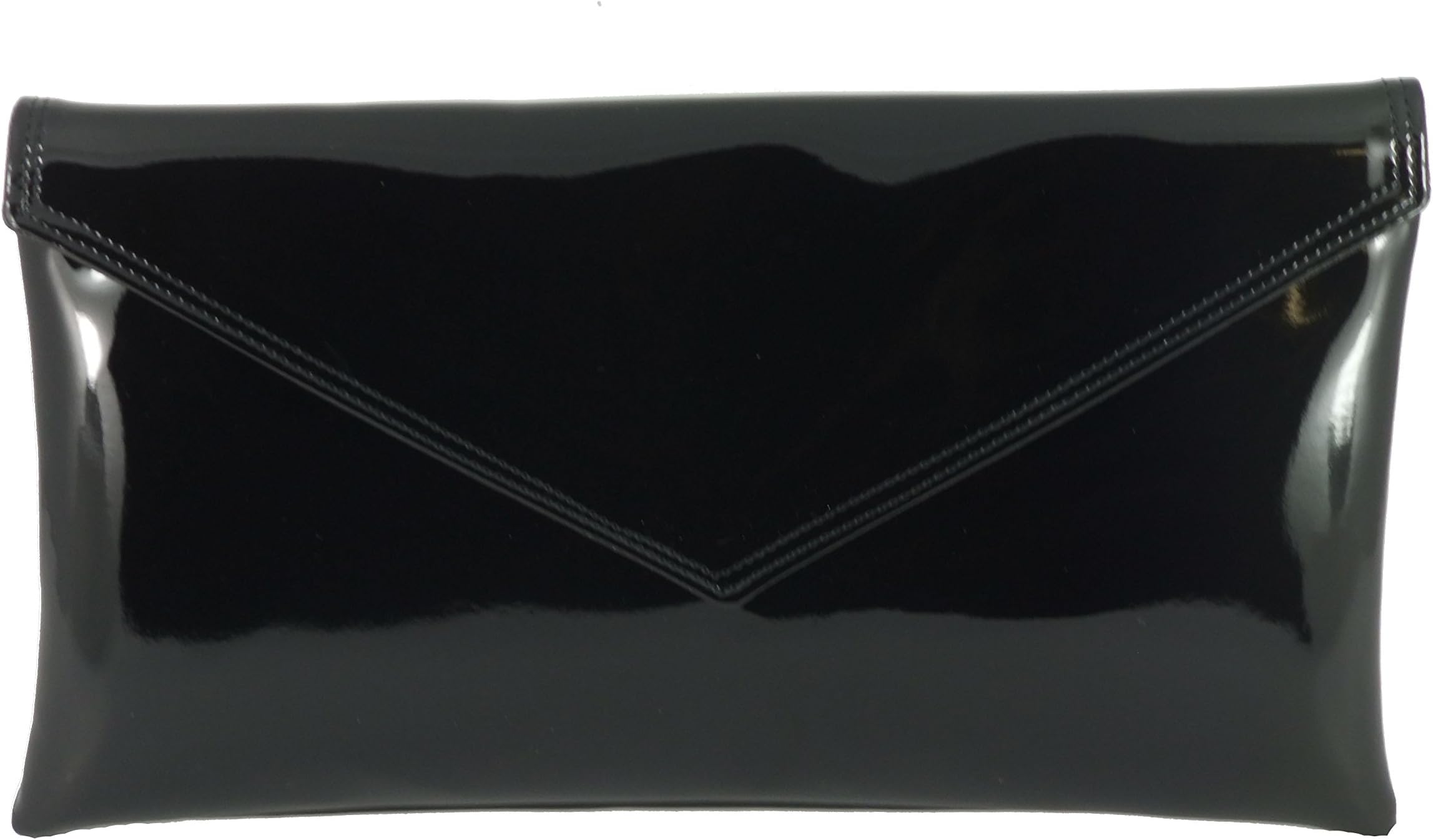 Loni Womens Neat Envelope Faux Leather Patent Clutch Bag/Shoulder Bag