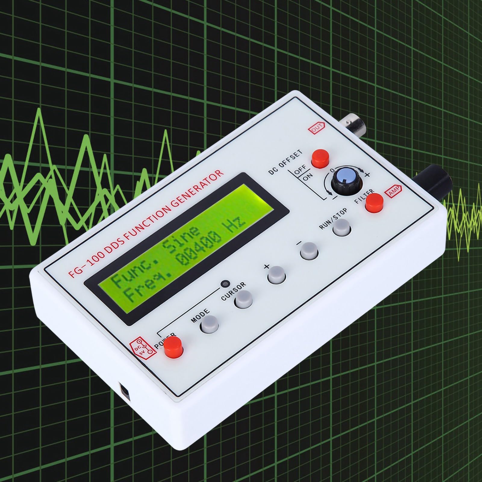 fasient1 FG‑100 DDS Function Generator Counter Source Module, Sine 1Hz~500kHz, other Waveforms 1Hz-20kHz