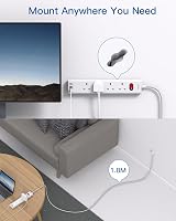 Addtam 7-in-1 Extension Lead with USB Ports 4-Way, 1.8m Wall Mount view 4