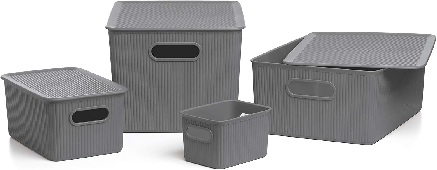 TATAY Plastic Storage Basket 22 L Baobab, Grey - Image 4
