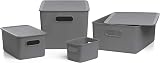 TATAY 15 L Plastic Storage Basket Baobab Grey Integrated Handles view 5