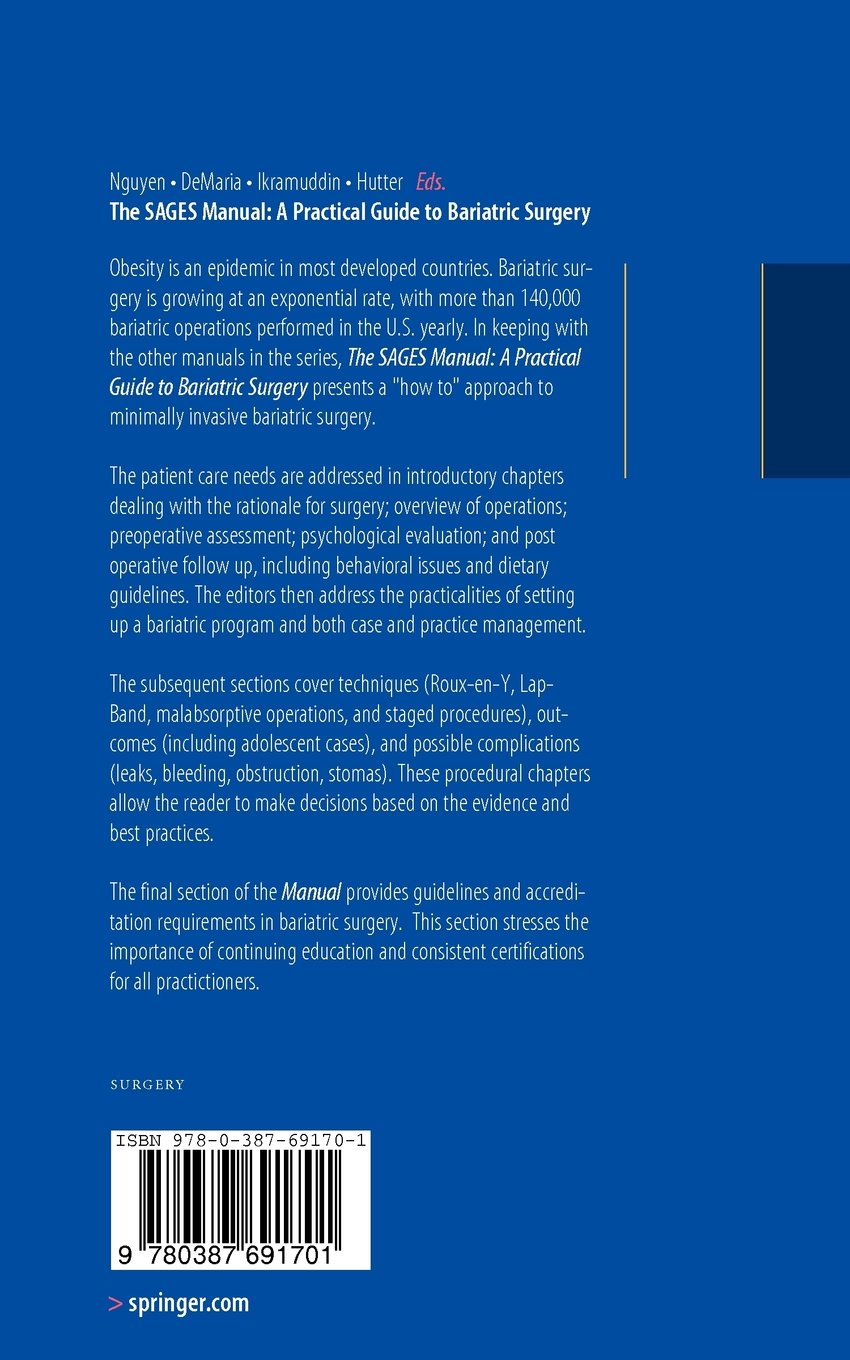 Buy The SAGES Manual: A Practical Guide to Bariatric Surgery (Sages Manuals)  Book Online at Low Prices in India | The SAGES Manual: A Practical Guide to  ...