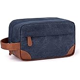 Vorspack Toiletry Bag Hanging Dopp Kit for Men Water Resistant Canvas Shaving Bag with Large Capacity for Travel - Navy Blue