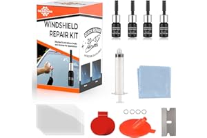 Geartronics Windshield Repair Kit Upgraded Glass Repair Tools 4 Bottles Fluid of Resin Quick Fix for Chips, Cracks, Star-Shaped Crack, Bulls-Eye